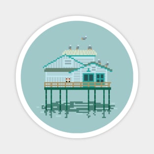 House on the Pier Pixel Art Magnet